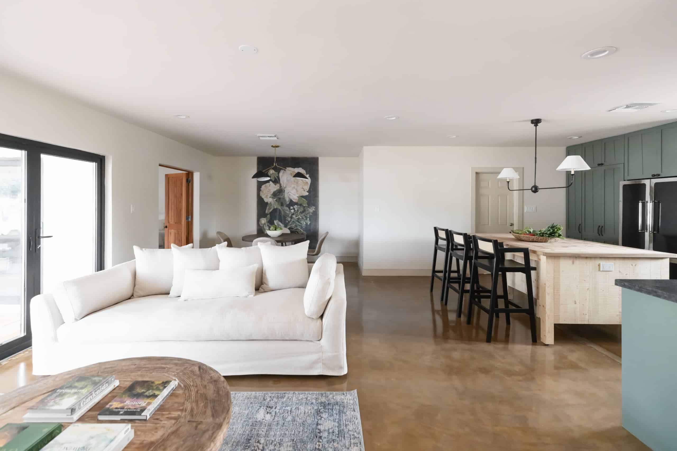 Elegantly staged living room with neutral tones prepared by Staging by Lifetime