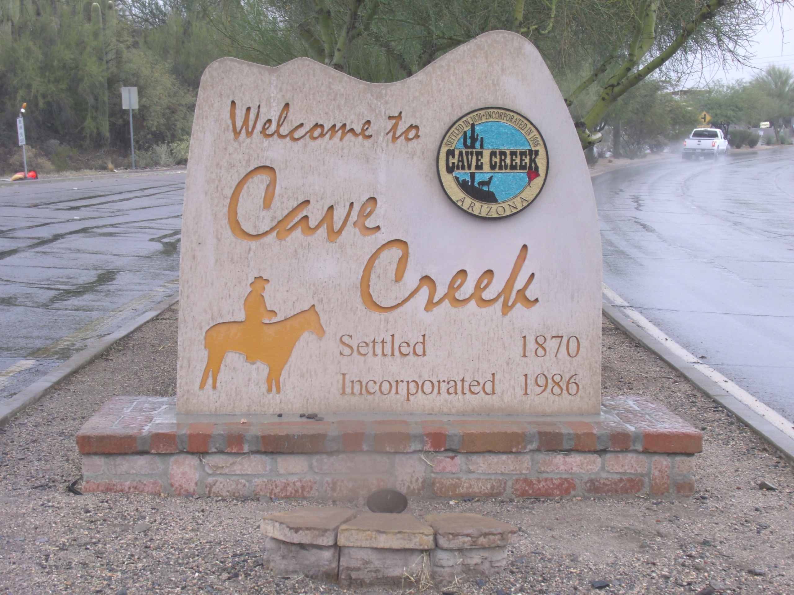 Welcome to Cave Creek Arizona sign - Lifetime Moving & Storage service area