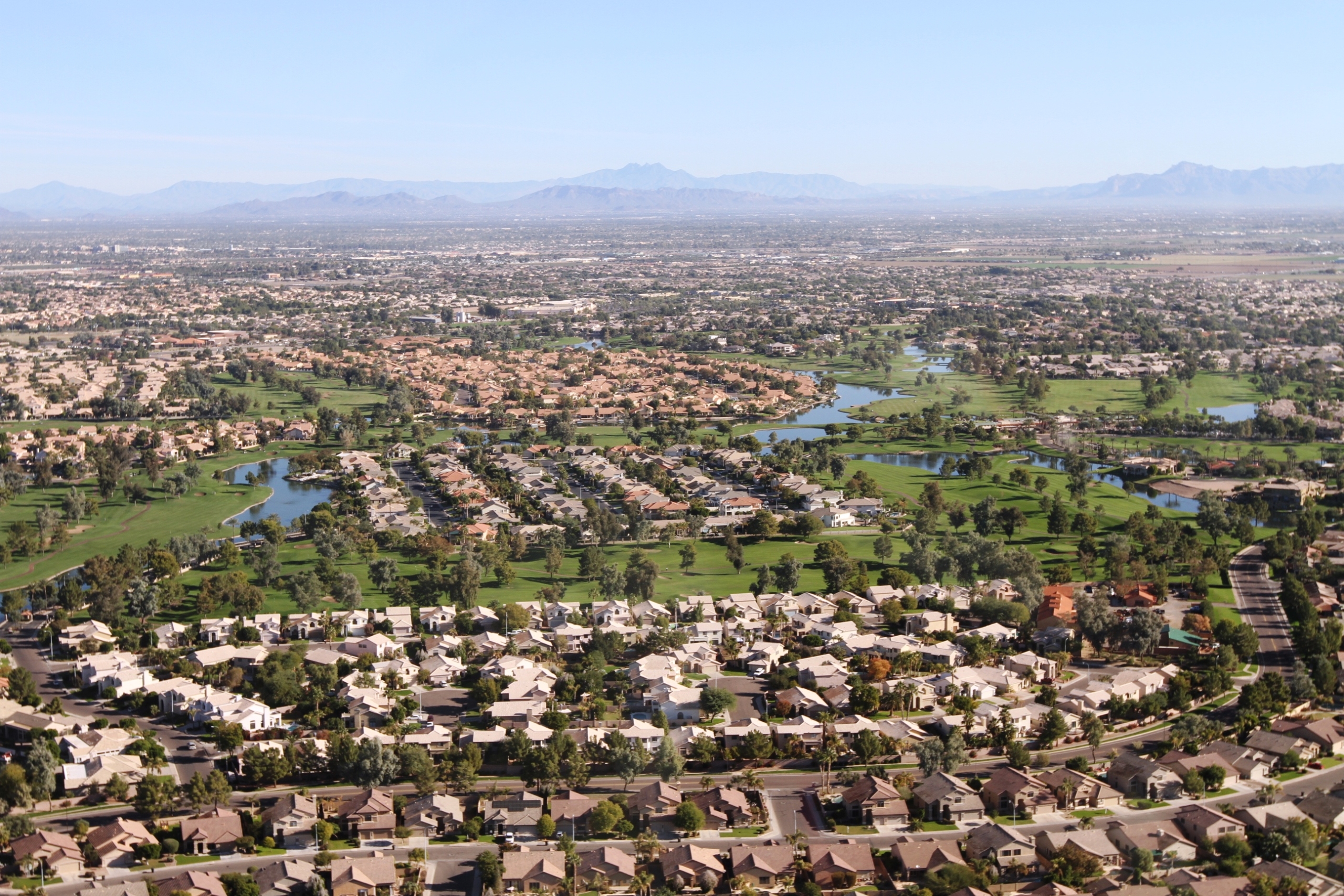 Aerial view of Chandler Arizona neighborhoods served by Lifetime Moving & Storage
